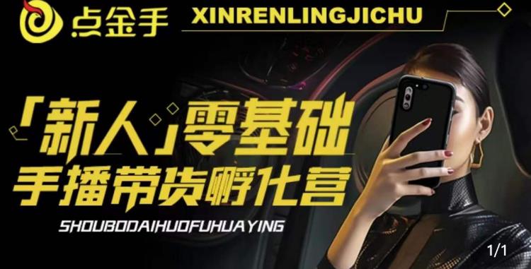 2023点金手·新人零基础手播带货孵化营：账号运营篇+主播话术篇+数据流量篇等-灵动共创