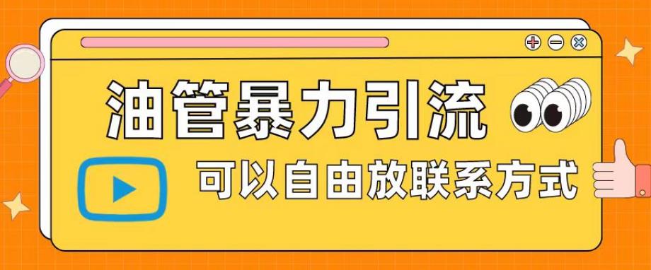 油管暴力引流，可以自由放联系方式【揭秘】-灵动共创