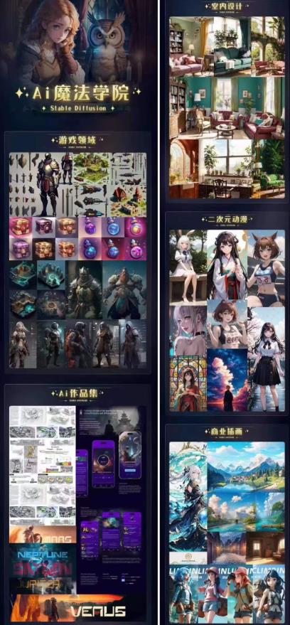 Ai魔法绘画 Stable Diffusion专业课高效辅助Ui/运营作品集0到精通系统课-灵动共创