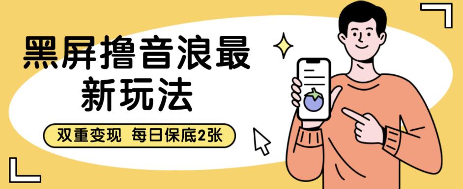 黑屏撸音浪最新玩法，双重变现，每日保底2张【揭秘】-灵动共创