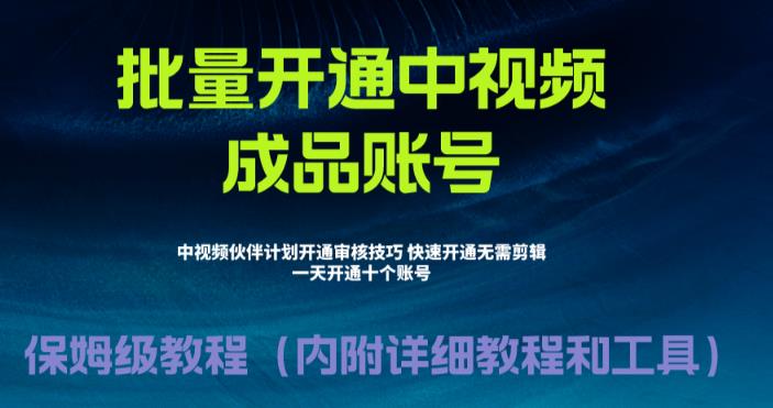 外面收费1980的暴力开通中视频计划教程，内附详细的快速通过中视频伙伴计划的办法-灵动共创
