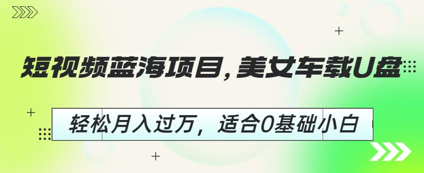 短视频蓝海项目，美女车载U盘，轻松月入过万，适合0基础小白【揭秘】-灵动共创