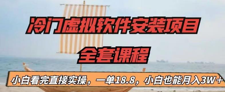 冷门虚拟软件安装项目，一单18.8，小白也能月入3W＋【揭秘】-灵动共创
