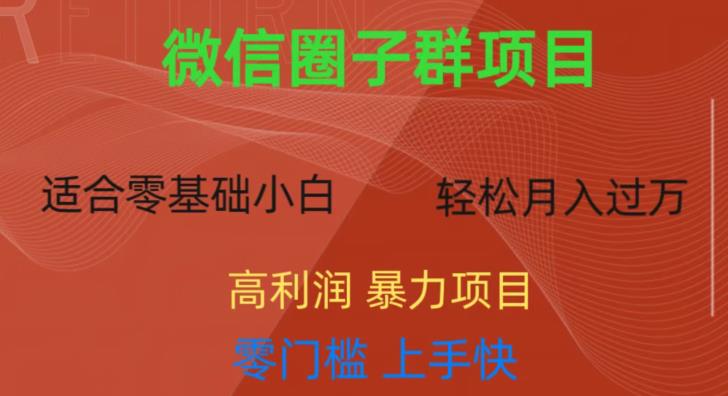 微信资源圈子群项目，零门槛，易上手，一个群1元，一天轻轻松松300+【揭秘】-灵动共创
