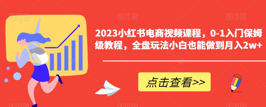 2023小红书电商视频课程，0-1入门保姆级教程，全盘玩法小白也能做到月入2w+-灵动共创
