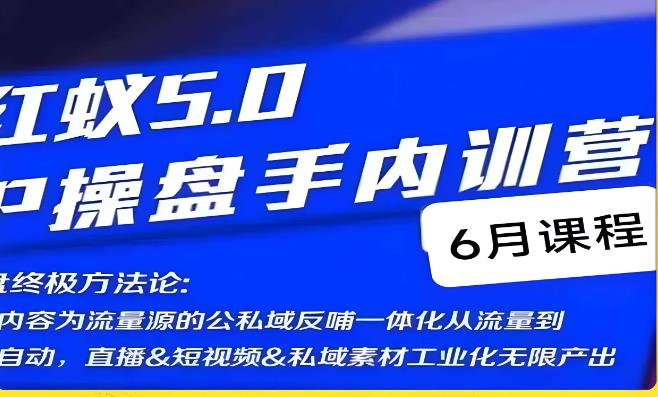 红蚁5.0IP操盘手内训营，IP操盘终极方法论-灵动共创