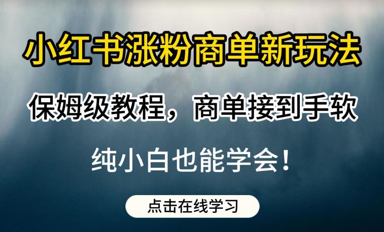小红书涨粉商单新玩法，保姆级教程，商单接到手软，纯小白也能学会【揭秘】-灵动共创