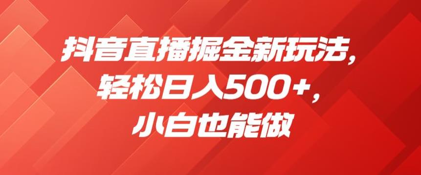 抖音直播掘金新玩法，轻松日入500+，小白也能做【揭秘】-灵动共创