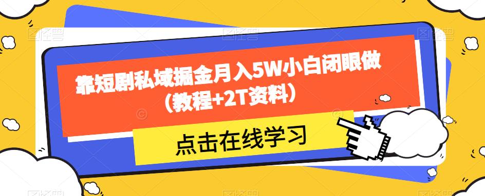 靠短剧私域掘金月入5W小白闭眼做（教程+2T资料）-灵动共创