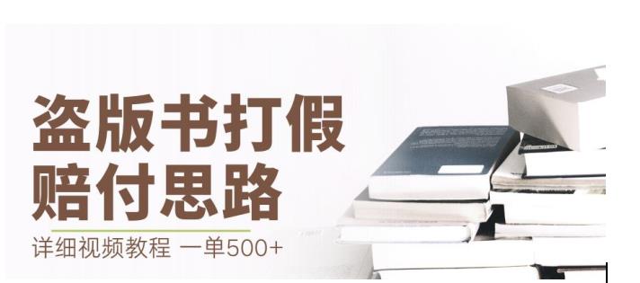 最新盗版书赔付打假项目，一单利润500+【详细玩法视频教程】【仅揭秘】-灵动共创
