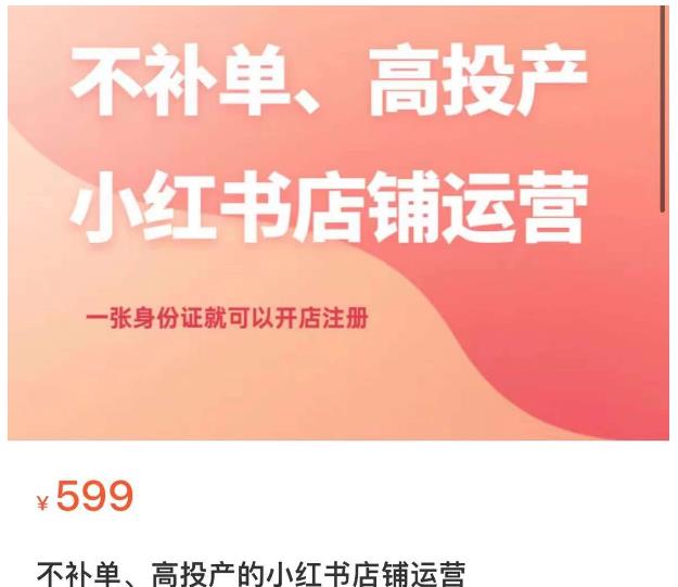 不补单、高投产的小红书店铺运营，一张身份证就可以开店注册-灵动共创