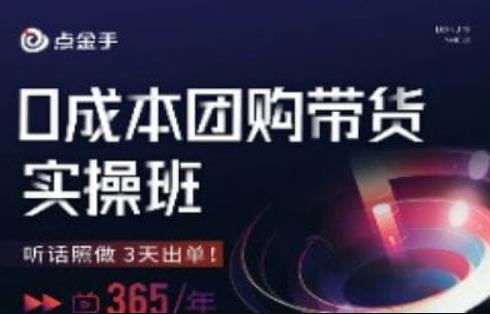 点金手0成本团购带货实操班，听话照做3天出单-灵动共创
