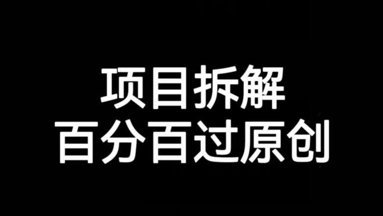 项目拆解赛道百分百过原创【揭秘】-灵动共创