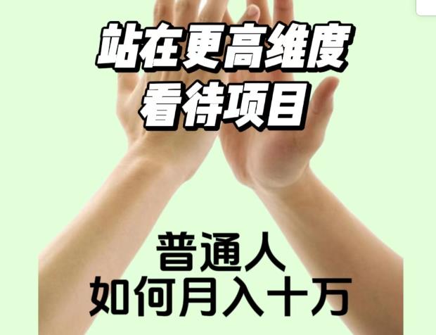 2023最火项目：站在更高维度看待项目，普通人如何月入十万【揭秘】-灵动共创