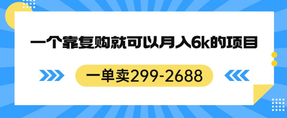 一单卖299-2688，一个靠复购就可以月入6k的暴利项目【揭秘】-灵动共创
