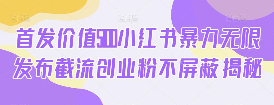 首发价值5100小红书暴力无限发布截流创业粉不屏蔽揭秘-灵动共创