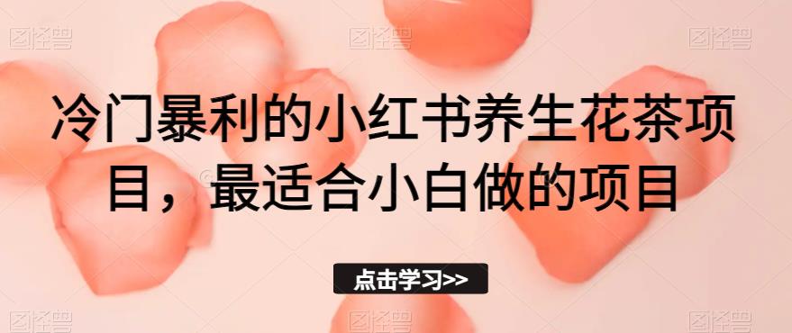 冷门暴利的小红书养生花茶项目，最适合小白做的项目【揭秘】-灵动共创