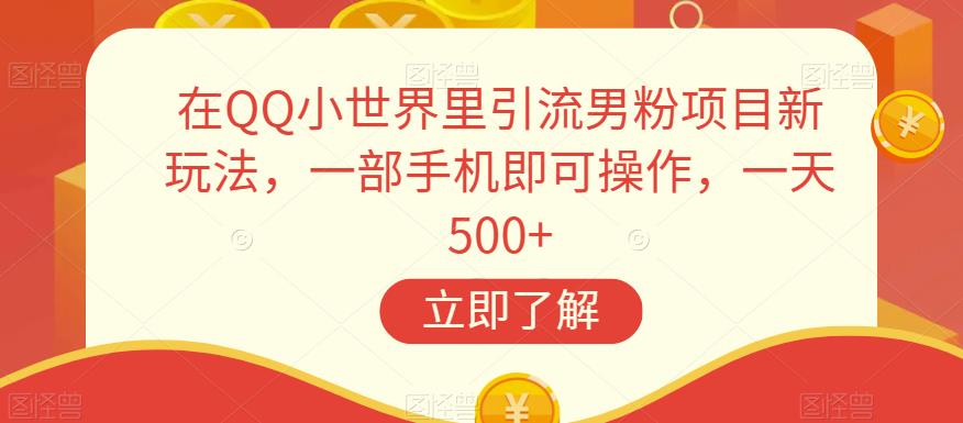 在QQ小世界里引流男粉项目新玩法，一部手机即可操作，一天500+【揭秘】-灵动共创