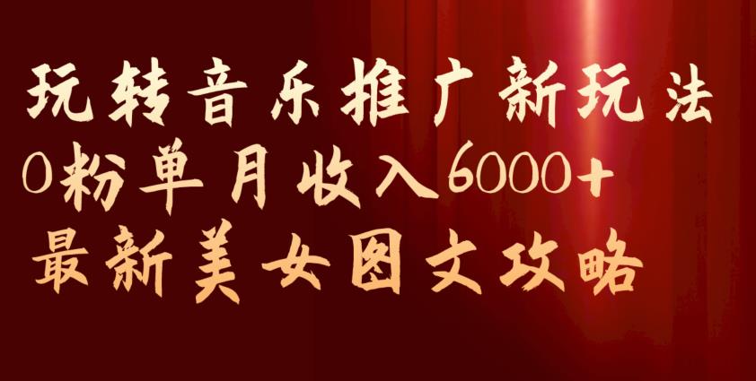 玩转音乐推广新玩法，0粉单月收入6000+，最新美女图文攻略【揭秘】-灵动共创