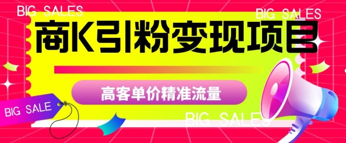 商K引粉变现项目，高客单价精准流量【揭秘】-灵动共创