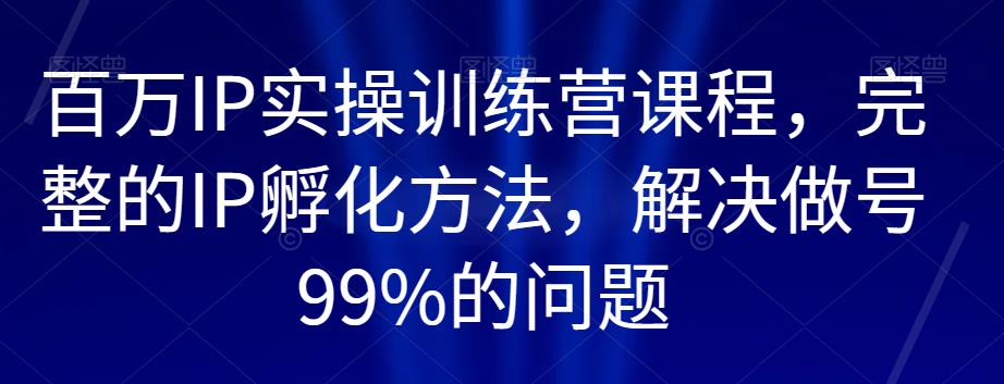 百万IP实操训练营课程，完整的IP孵化方法，解决做号99%的问题-灵动共创
