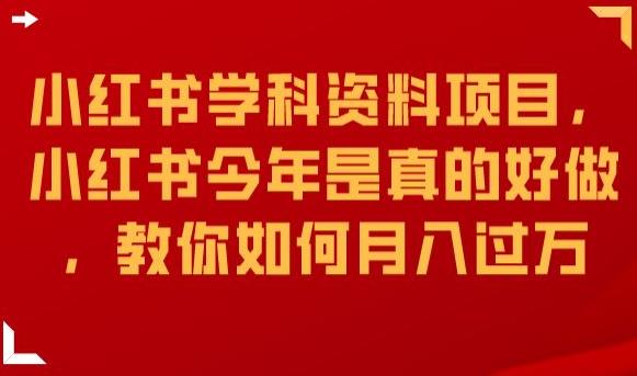 小红书学科资料项目，小红书今年是真的好做，教你如何月入过万【揭秘】-灵动共创