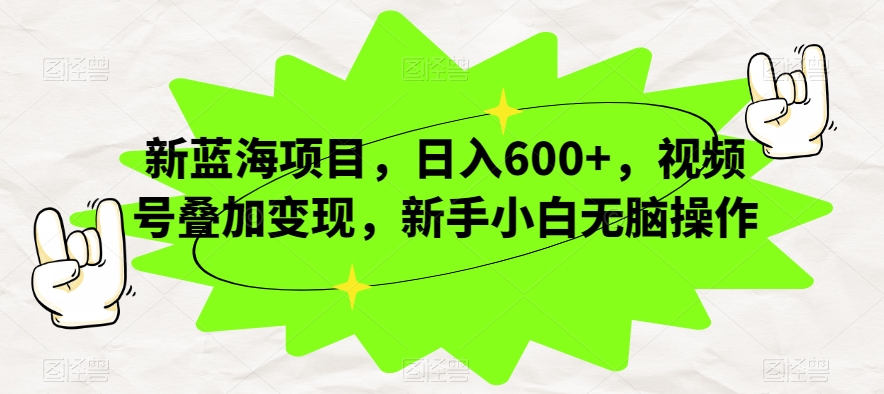 新蓝海项目，日入600+，视频号叠加变现，新手小白无脑操作【揭秘】-灵动共创