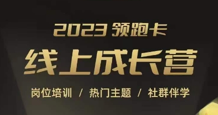 2023领跑卡线上成长营，淘宝运营各岗位培训，直通车、万相台、引力魔方、引流等，帮助突破成长瓶颈-灵动共创