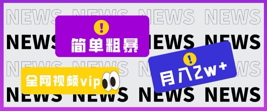 简单粗暴零成本，高回报，全网视频VIP掘金项目，月入2万＋【揭秘】-灵动共创
