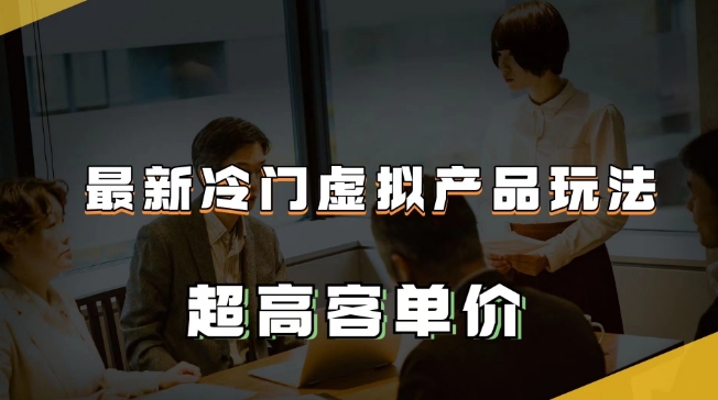 最新冷门虚拟产品玩法，超高客单价，月入2-3万＋【揭秘】-灵动共创