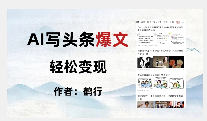 暴力拆解AI写头条爆文，轻松日入500+-灵动共创