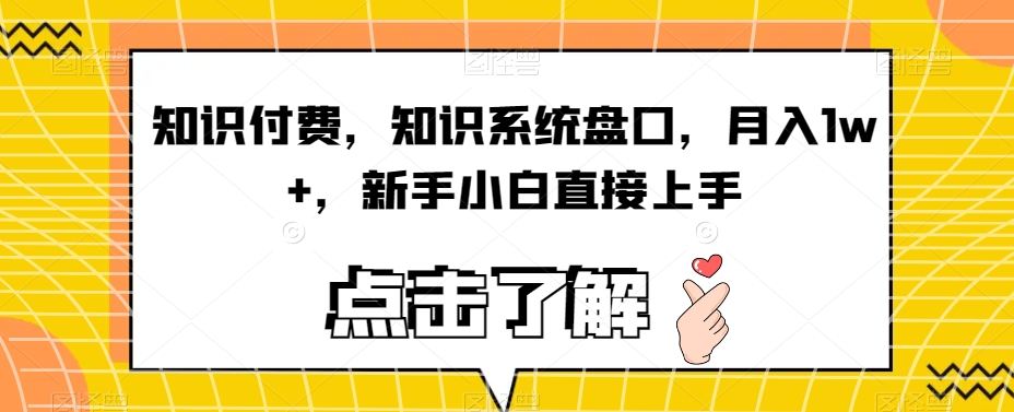 知识付费，知识系统盘口，月入1w+，新手小白直接上手-灵动共创