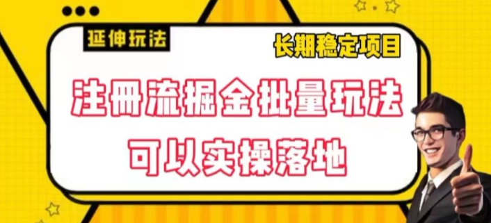 注册流掘金批量玩法，可以实操落地【揭秘】-灵动共创