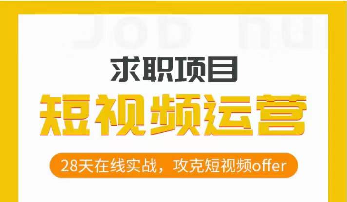 短视频运营求职实操项目，28天在线实战，攻克短视频offer-灵动共创