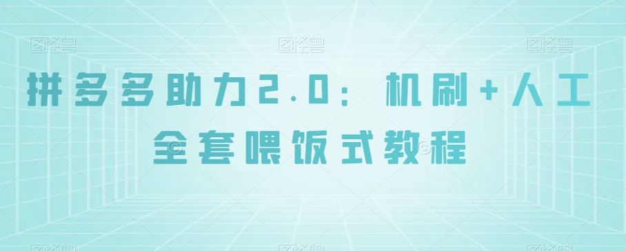 拼多多助力2.0：机刷+人工全套喂饭式教程【揭秘】-灵动共创