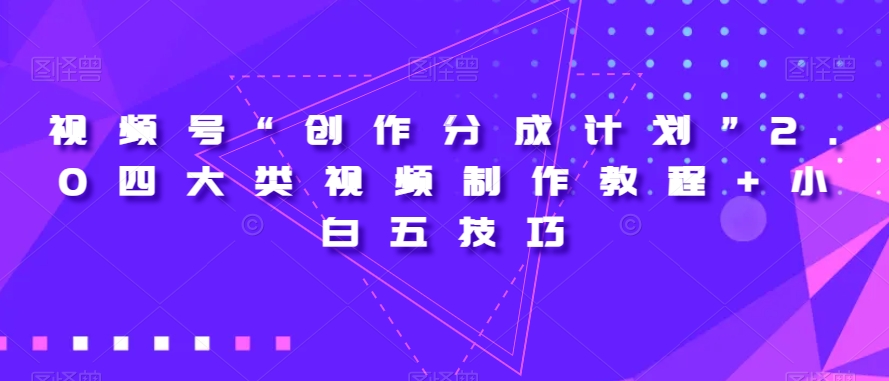 视频号“创作分成计划”2.0四大类视频制作教程+小白五技巧【揭秘】-灵动共创