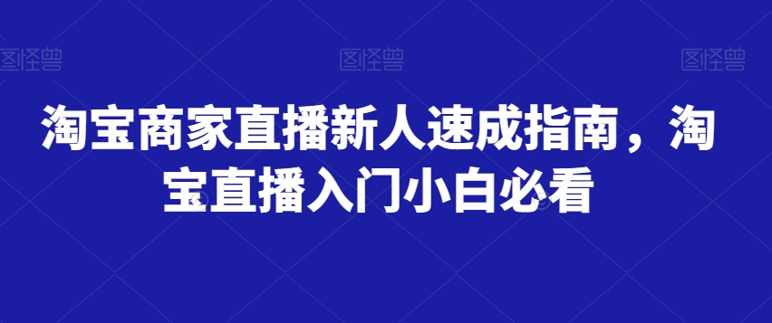 淘宝商家直播新人速成指南，淘宝直播入门小白必看-灵动共创