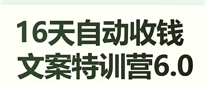 16天自动收钱文案特训营6.0，学会儿每天自动咔咔收钱-灵动共创