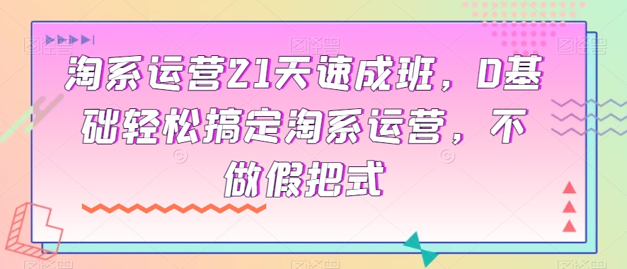 淘系运营21天速成班，0基础轻松搞定淘系运营，不做假把式-灵动共创