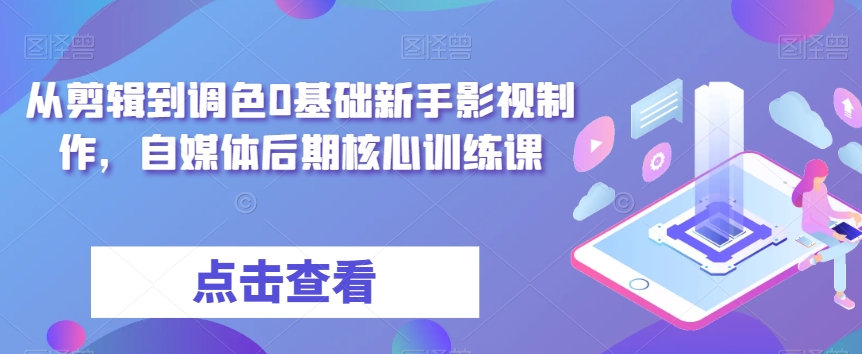 从剪辑到调色0基础新手影视制作，自媒体后期核心训练课-灵动共创