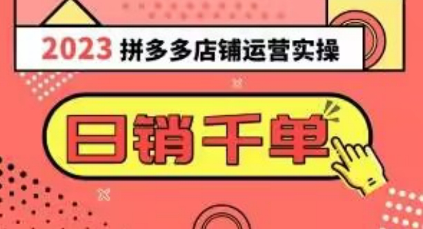 2023拼多多运营实操，每天30分钟日销1000＋，爆款选品技巧大全（10节课）-灵动共创