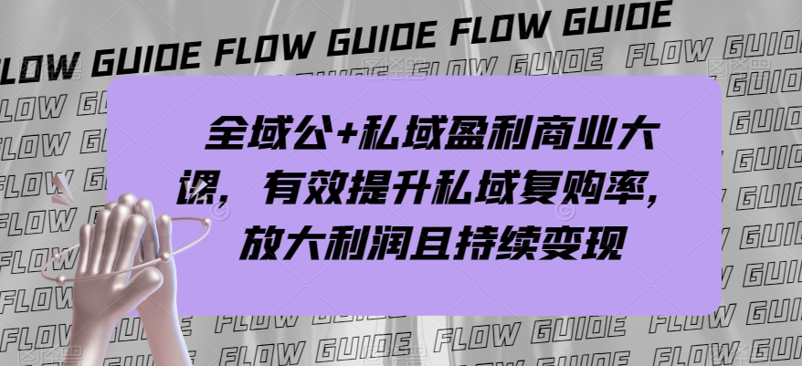 全域公+私域盈利商业大课，有效提升私域复购率，放大利润且持续变现-灵动共创