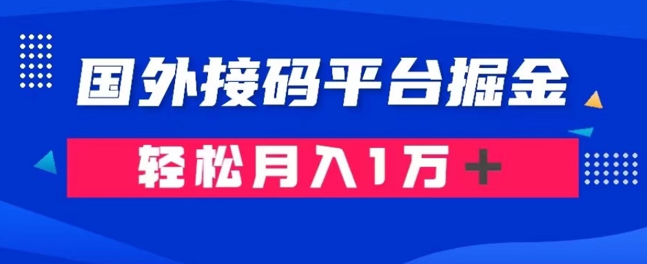 通过国外接码平台掘金：成本1.3，利润10＋，轻松月入1万＋【揭秘】-灵动共创