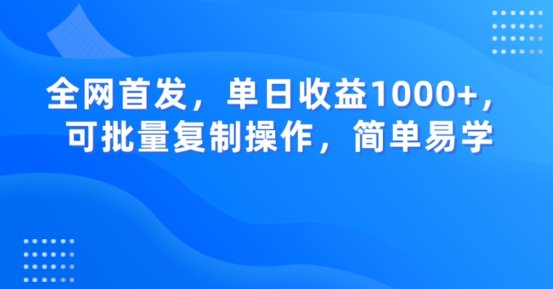 全网首发，单日收益1000+，可批量复制操作，简单易学【揭秘】-灵动共创