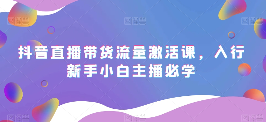 抖音直播带货流量激活课，入行新手小白主播必学-灵动共创