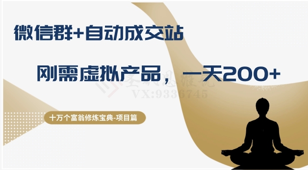 十万个富翁修炼宝典之8.微信群+自动成交站，刚需虚拟产品，一天200+-灵动共创