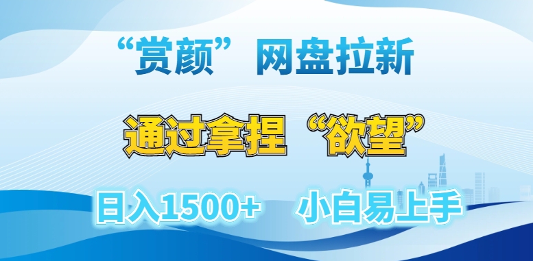 “赏颜”网盘拉新赛道，通过拿捏“欲望”日入1500+，小白易上手【揭秘】-灵动共创