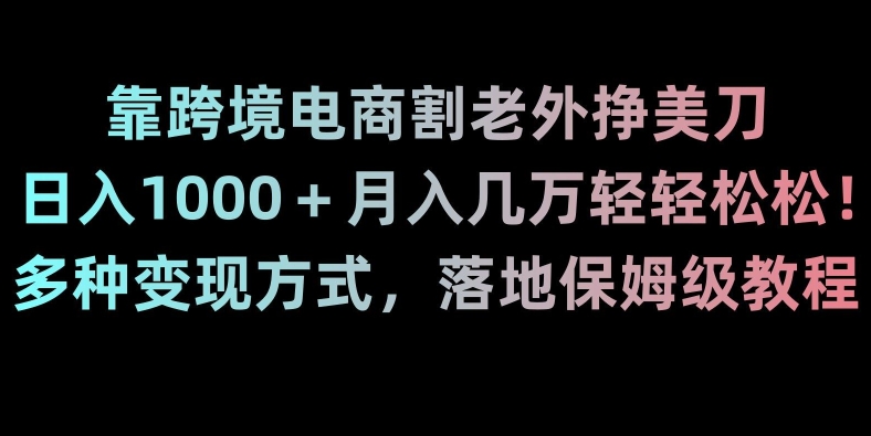 靠跨境电商割老外挣美刀，日入1000＋月入几万轻轻松松！多种变现方式，落地保姆级教程【揭秘】-灵动共创