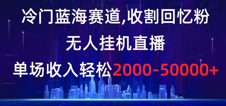 冷门蓝海赛道，收割回忆粉，无人挂机直播，单场收入轻松2000-5w+【揭秘】-灵动共创