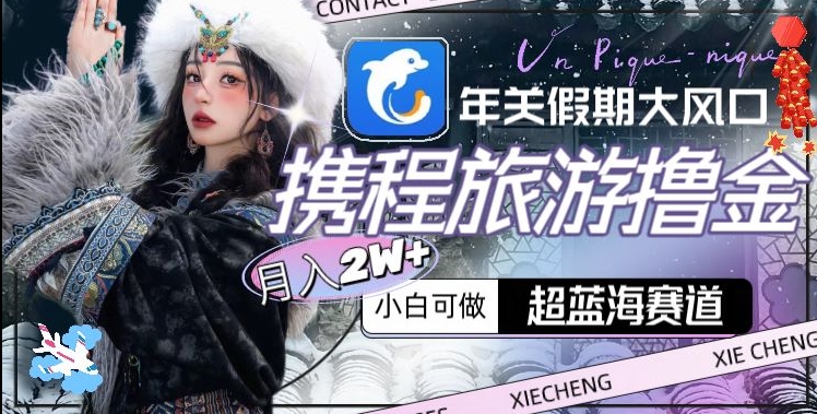 年关假期大风口，携程旅游撸金，超蓝海赛道,月入2w+【揭秘】-灵动共创